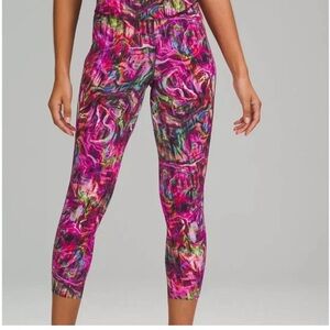 Lululemon pink base pace high rise running tights size 20